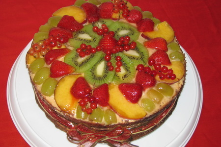 Фото к рецепту: Торт фруктовый сад