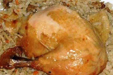 Фото к рецепту: Курица фаршированная рисом