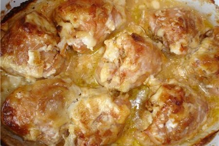 Фото к рецепту: Фаршированные куриные голени