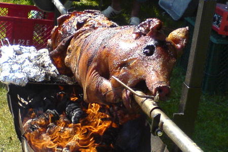 Фото к рецепту: Свинка на вертеле