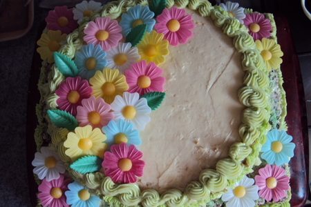 Фото к рецепту: Торт цветочная поляна