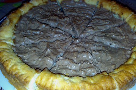 Фото к рецепту: Шоколадно-творожный песочный пирог