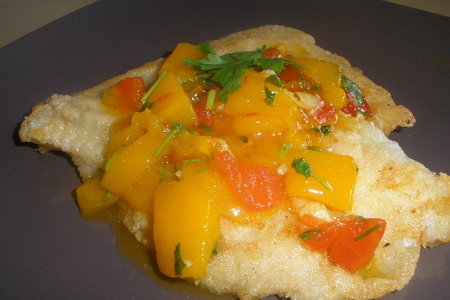 Фото к рецепту: Простые блюда 2 . рыба с манговым чатни