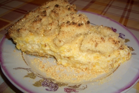 Фото к рецепту: Пирог творожный с апельсином