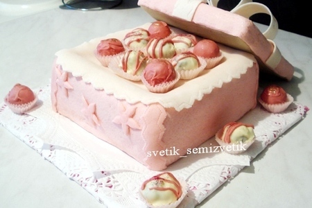 Фото к рецепту: Торт для мамы // простой и вкусный (я о креме и виде торта "внутри" :) )