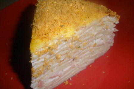 Фото к рецепту: Венгерский блинный закусочный торт