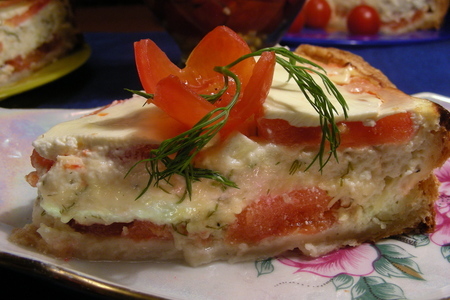 Фото к рецепту: Киш с помидорами