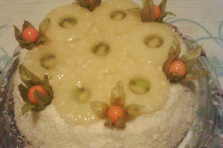Фото к рецепту: Торт "ананас под градусом"