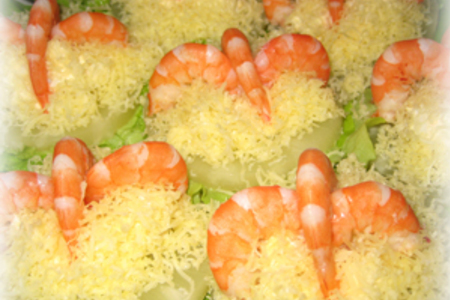 Фото к рецепту: Ананасы с креветками