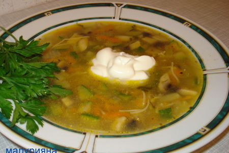 Суп лапша с овощами 