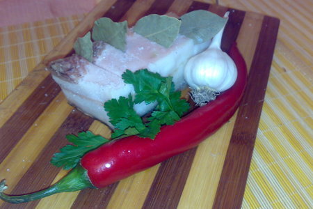 Фото к рецепту: Соленое сало со специями