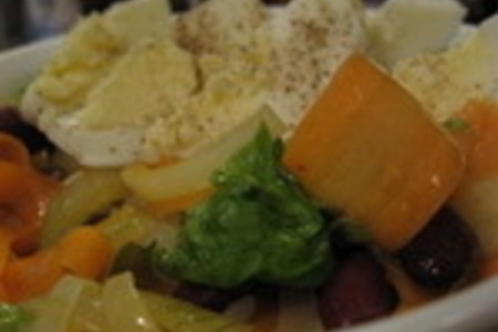Фото к рецепту: Теплый салат из овощей