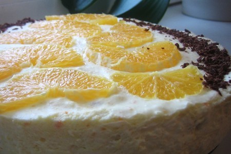 Фото к рецепту: Нежный апельсиновый тортик