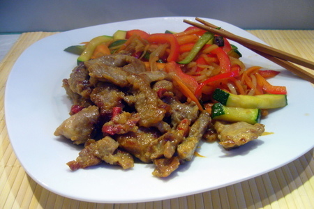 Фото к рецепту: Свинина с овощами в азиатском стиле