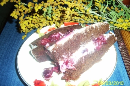Фото к рецепту: Шоколадный торт с вишней