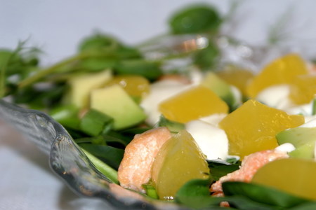 Салат с форелью и апельсиновым желе