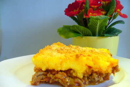 Фото к рецепту: Shepherd´s pie with polenta (пастуший пирог с полентой)