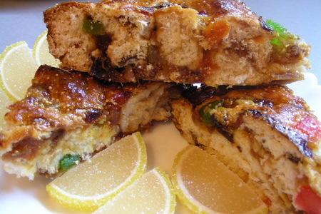 Фото к рецепту: Пасхальный пирог с сухофруктами