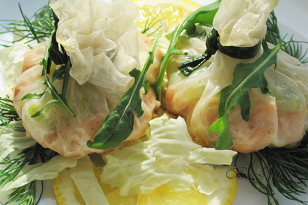 Фото к рецепту: Сливочная семушка с сельдереем, в рисовых мешочках