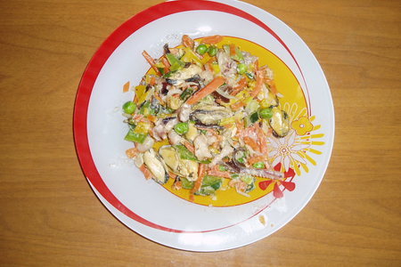 Фото к рецепту: Овощное рагу с морепродуктами