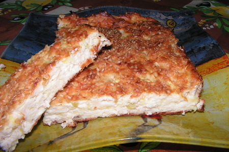 Фото к рецепту: Ленивый пирог с кабачками и курицей