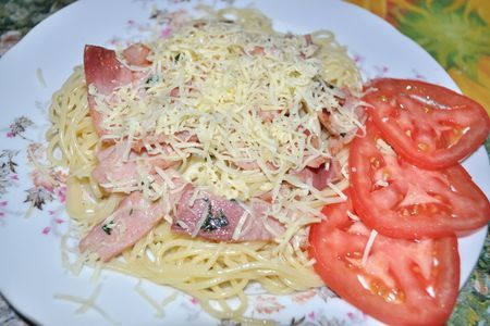 Фото к рецепту: Spaghettini n.3 под беконом