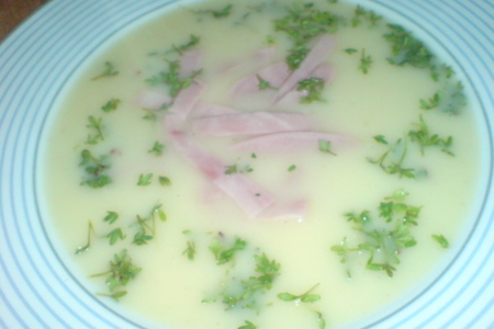Фото к рецепту: Крем-суп из картофеля с ветчиной