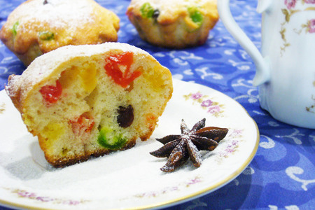 Фото к рецепту: Творожный кекс "биг бен" с кумкватом