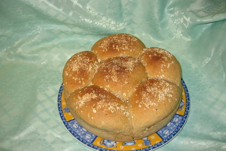 Фото к рецепту: Хлеб-ромашка овсяная-отчет и благодарность всем хлебоманьякам нашего сайта