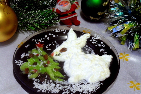 Фото к рецепту: Творожный десерт "зайчонок"