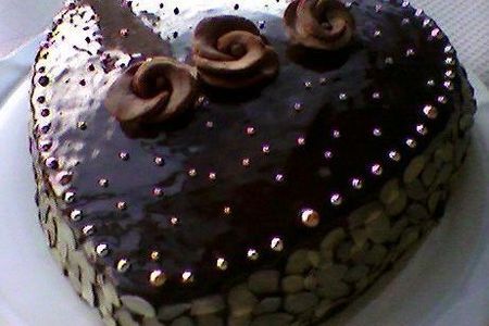 Фото к рецепту: Шоколадный торт  "с праздником св.валентина"