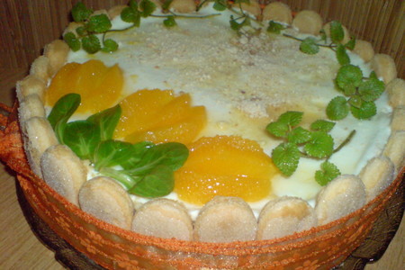 Фото к рецепту: Цитрусово-творожный торт "весна"!
