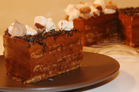 Фото к рецепту: Шоколадно ореховый торт"дуэль"