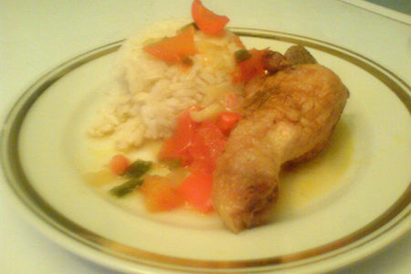 Фото к рецепту: Курица с карри и рисом