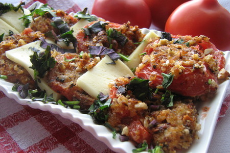 Фото к рецепту: Жареные помидоры с сыром