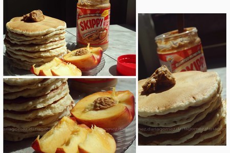 Фото к рецепту: Персиковые панкейки (pancakes)