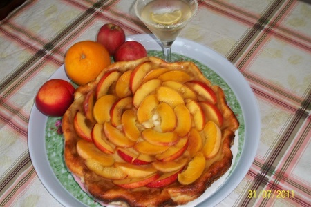 Фото к рецепту: Чизкейк (кому угодно - творожник) с персиками