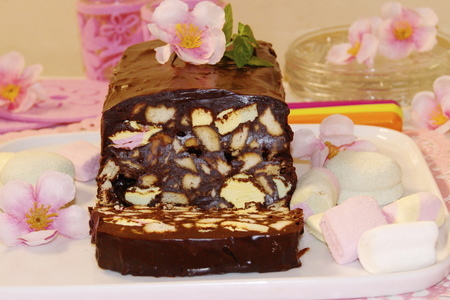 Фото к рецепту: Шоколадный "террин" или быстрый  десерт без выпечки