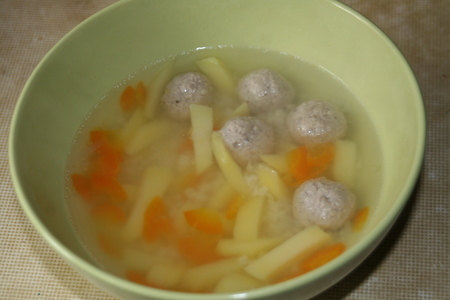Фото к рецепту: Картофельный суп с фрикадельками