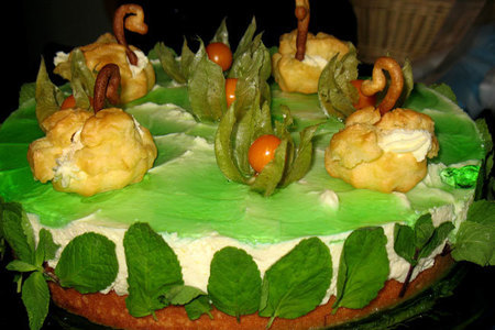 Фото к рецепту: Творожный торт с апельсиново-имбирным вкусом