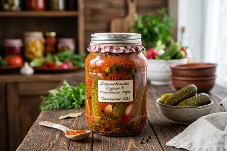 Маринованные огурцы в томатном соусе на зиму: проверенный рецепт