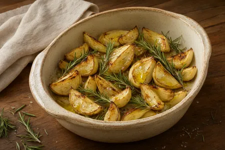 Как приготовить запечённую репу с розмарином и оливковым маслом, чтобы она получилась нежной внутри и с аппетитной корочкой снаружи?