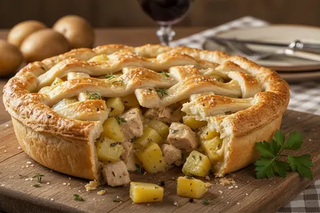 И второе, и к чаю: делаем заливной пирог с индейкой 