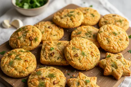 Сырное печенье с чесноком и зеленью