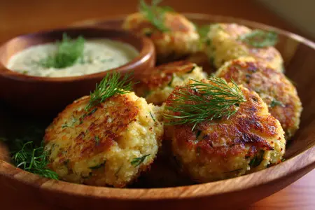 Паровые рыбные котлетки с манкой и укропчиком