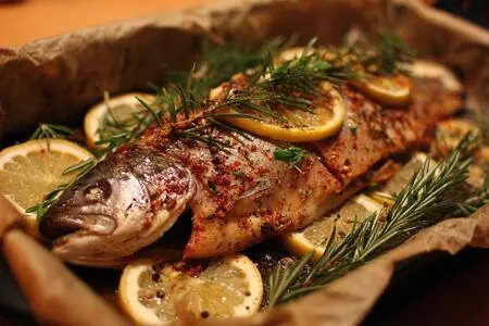 Форель, запечённая с белым вином и пряностями: вкусное и полезное блюдо для каждого стола