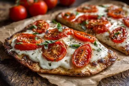 Ленивая пицца с томатами и моцареллой на лаваше: быстро и вкусно для всей семьи