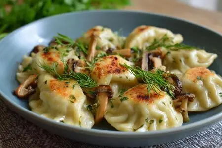 Галушка с грибами и свежей зеленью: насыщенный вкус и аромат домашней кухни