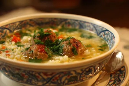 Суп с фрикадельками и рисом: Вкус детства в каждой ложке