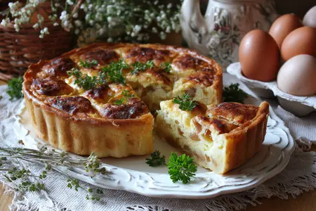 Заливной пирог с луком и яйцом: Идеальное Блюдо для Стола и Души